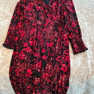 Tommy Hilfiger Red and Black Floral Dress